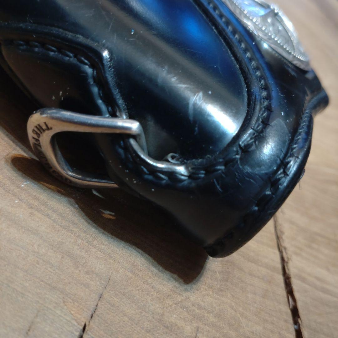 専用品　フラットヘッド　大型コンチョ付　コードバン長財布　ブラック