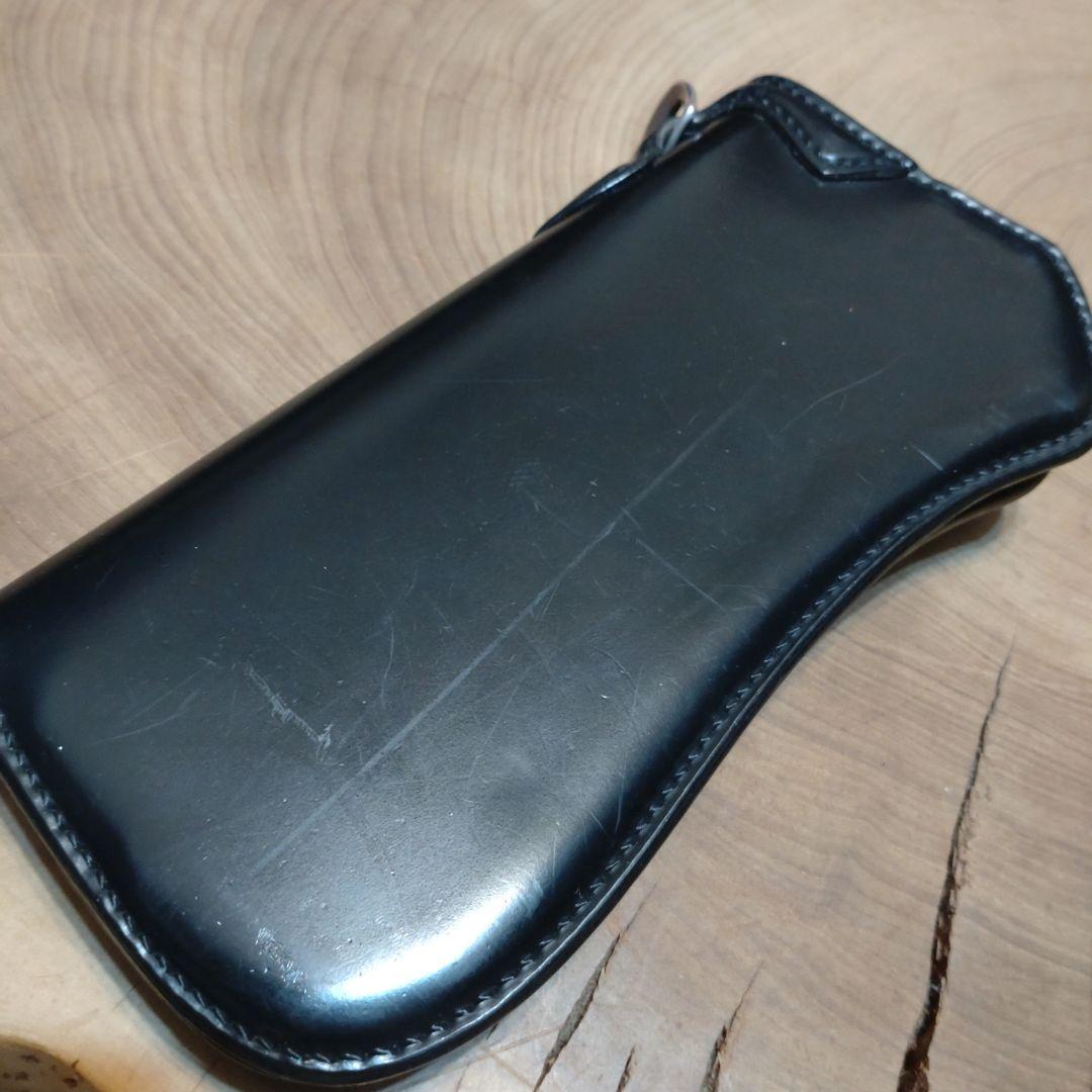 専用品　フラットヘッド　大型コンチョ付　コードバン長財布　ブラック
