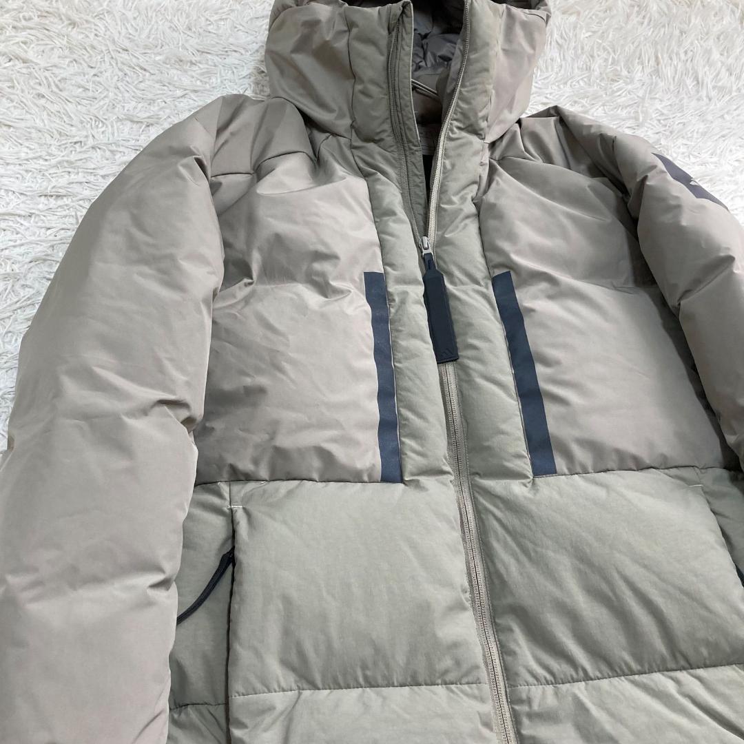 17211✨アディダス イシェルター ロングダウンジャケット フード ロゴテープ