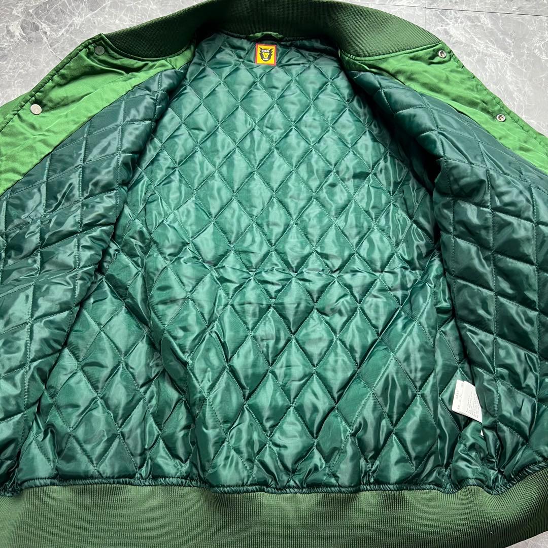 美品　ヒューマンメイド　スカジャン　虎　ロゴ　キルティング　グリーン　L 希少