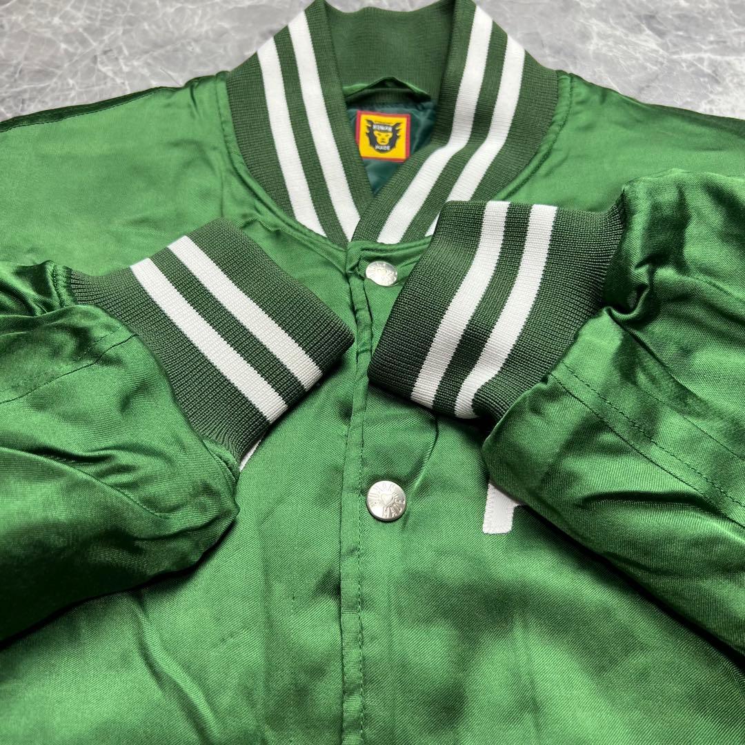 美品　ヒューマンメイド　スカジャン　虎　ロゴ　キルティング　グリーン　L 希少