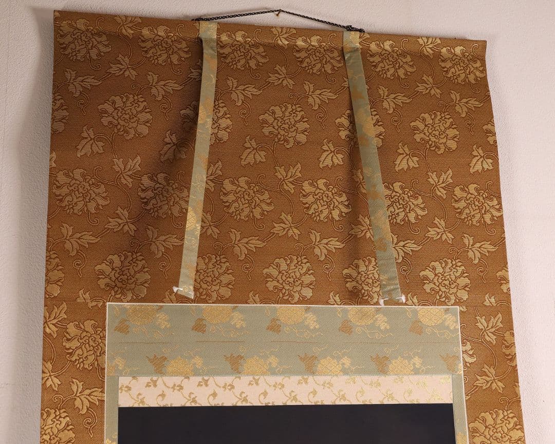 【真作】仏画 大峰 竹内白雅筆 紺地金泥 如意輪観音図 絹本 掛軸 MA634