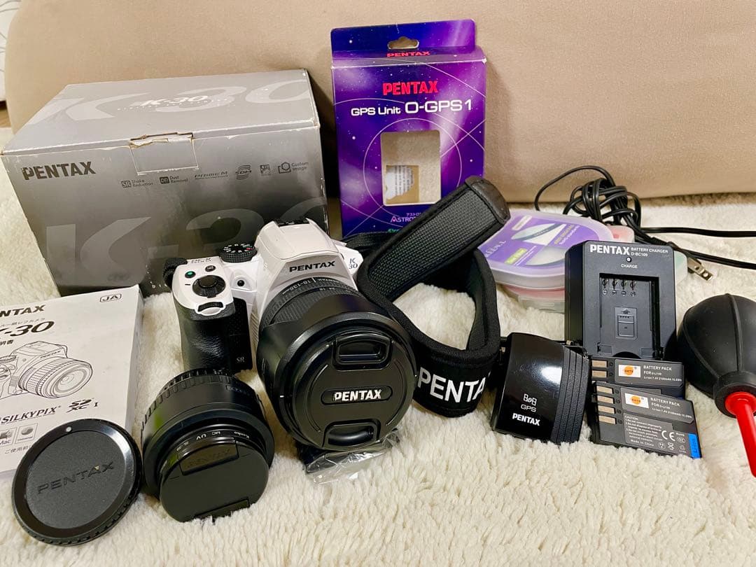 【希少】O-GPS1 ＋ レンズ2本 ＋ ペンタックスK-30本体（ジャンク）