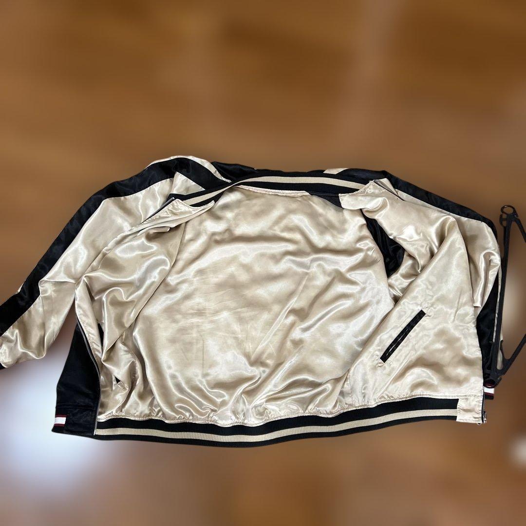 スカジャン 黒/ゴールド　抜刀娘　ＸXＬ　大きいサイズ