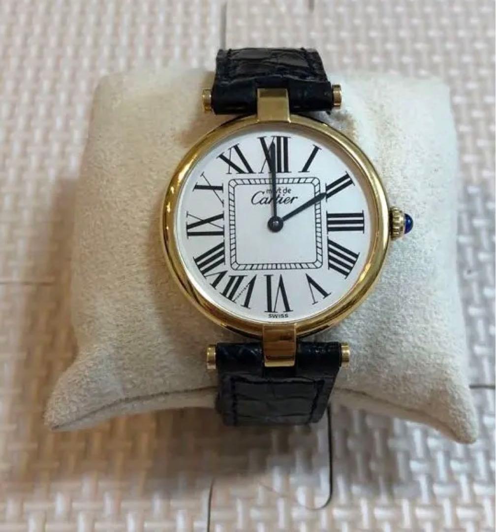 Cartierマストヴァンドーム VLC LM 純正Dバックル　オパラン文字盤
