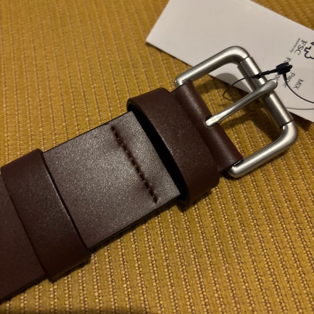 タグ付未使用 ポロラルフローレン 本革レザー 太ベルト ブラウン 34/85