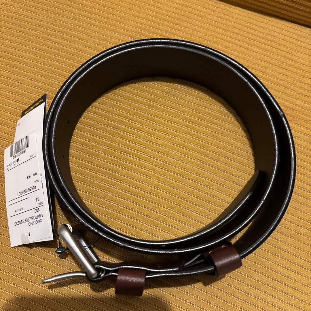 タグ付未使用 ポロラルフローレン 本革レザー 太ベルト ブラウン 34/85