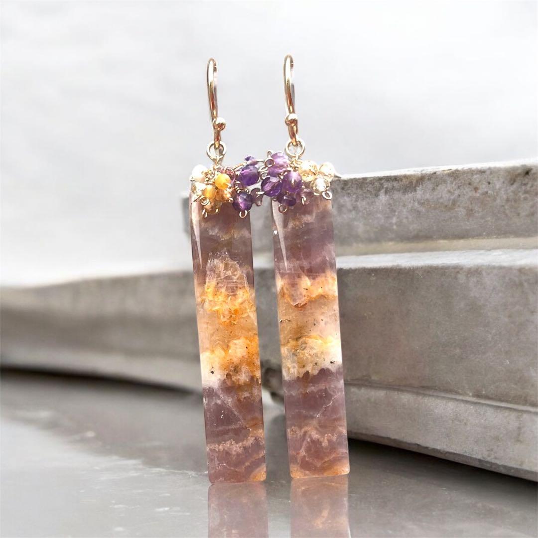 cocoです。14kgf アメジストのロングピアス