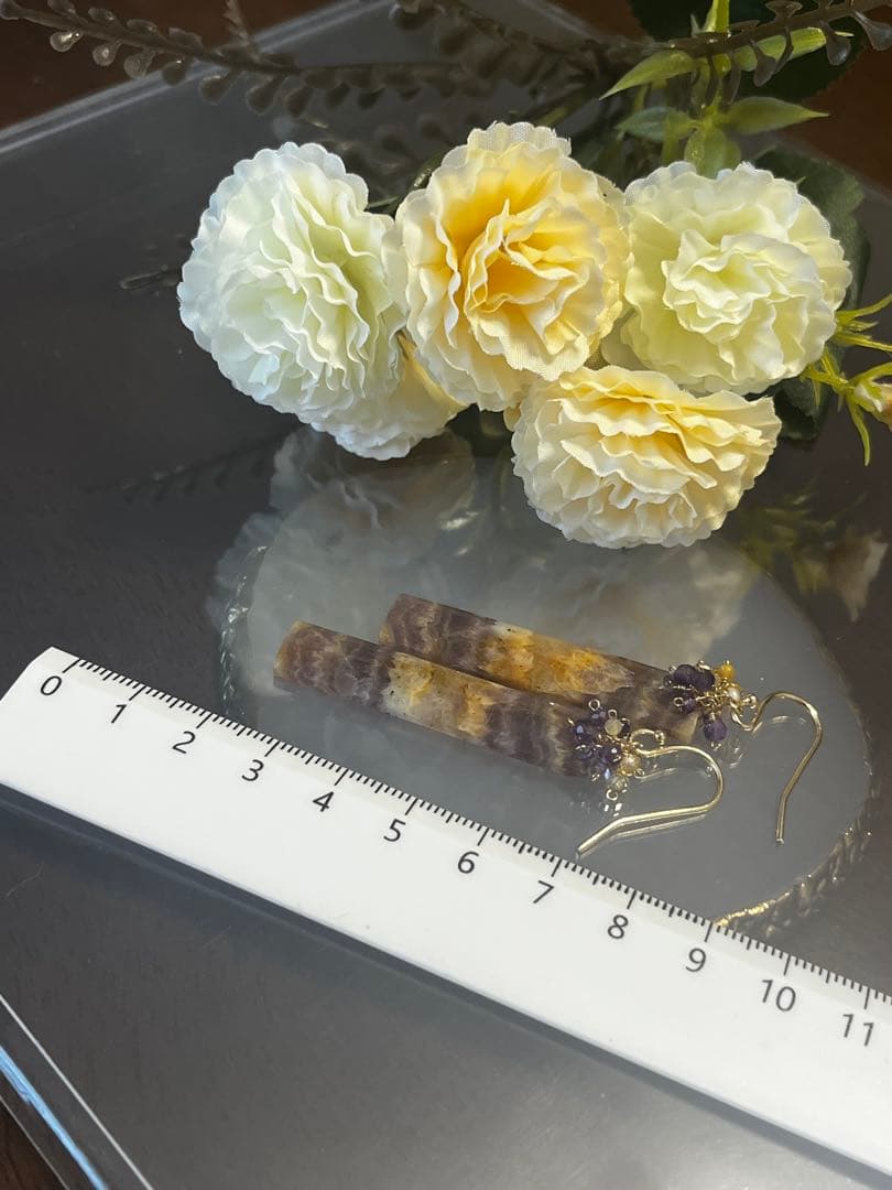 cocoです。14kgf アメジストのロングピアス