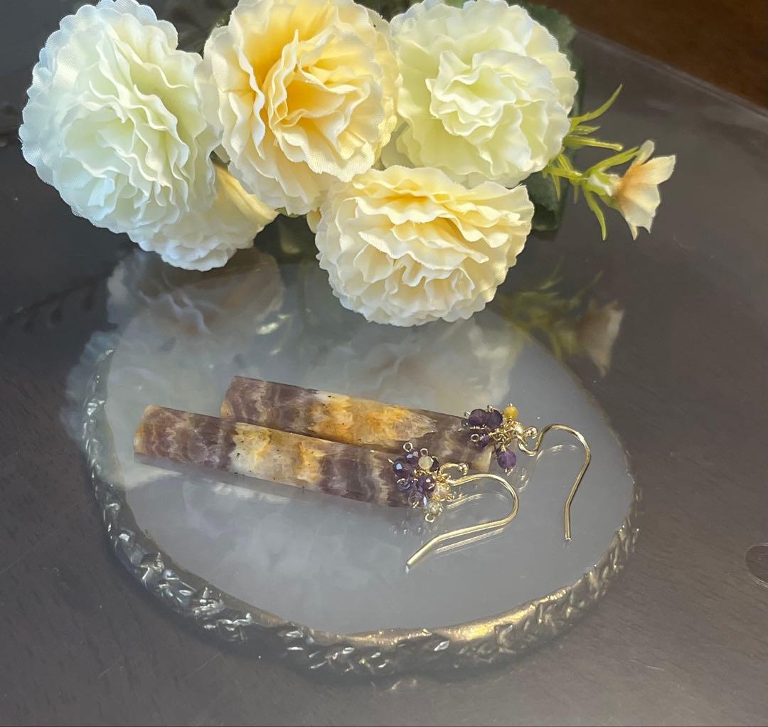 cocoです。14kgf アメジストのロングピアス