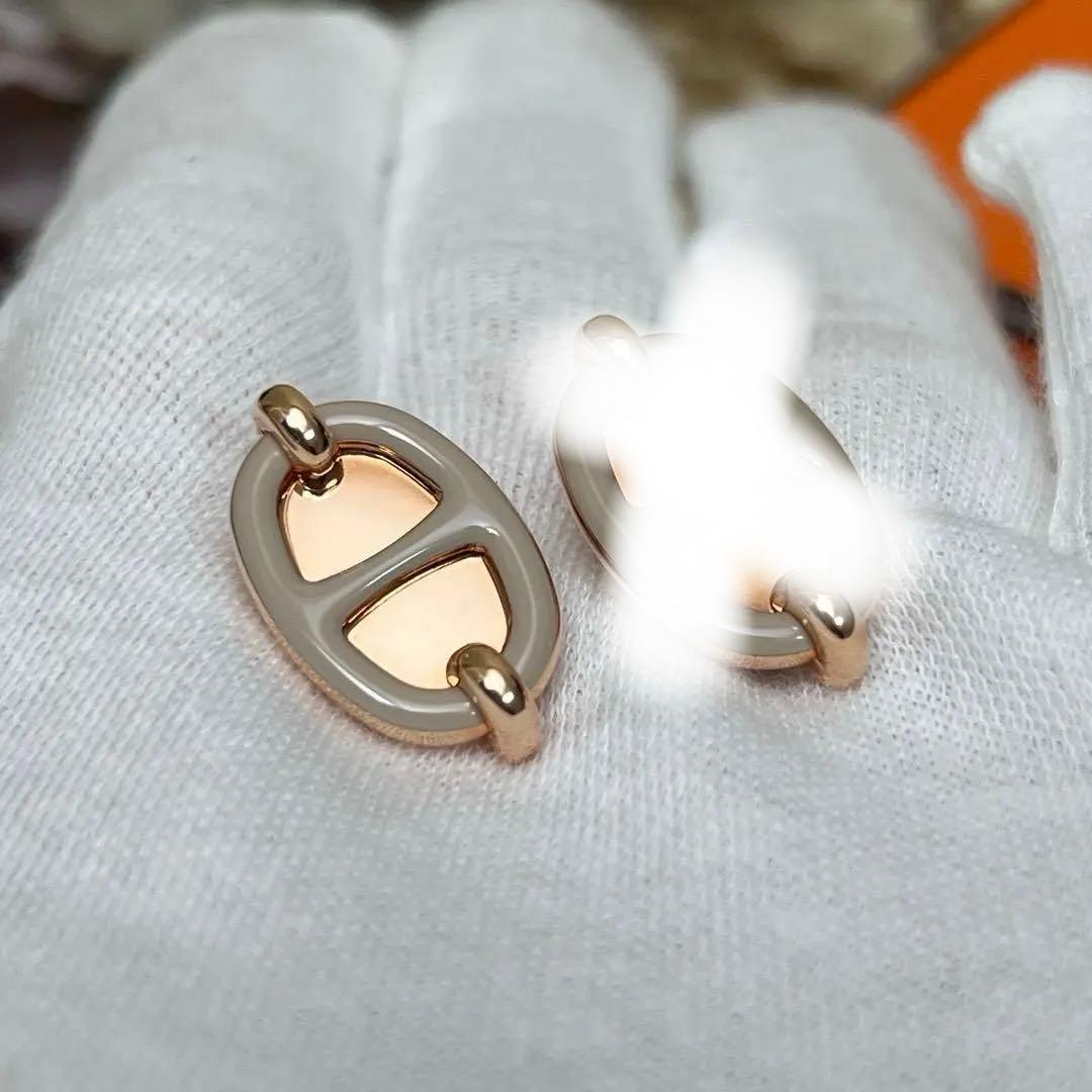 エルメス ミニマイヨン 片耳ピアス マロングラッセ ピンクゴールド