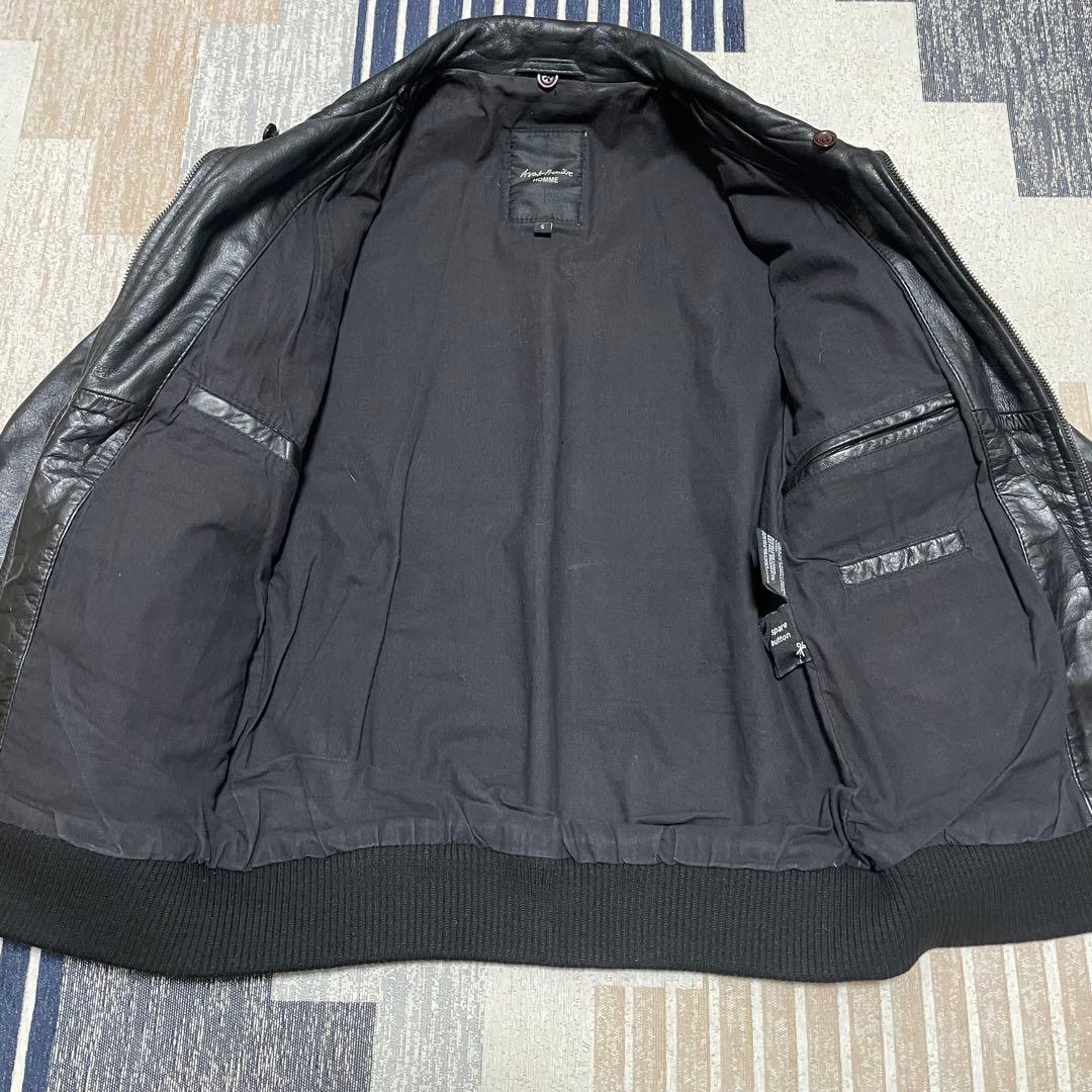 美品　ヴィンテージ 本革レザージャケット バッファロー革 ブラック S