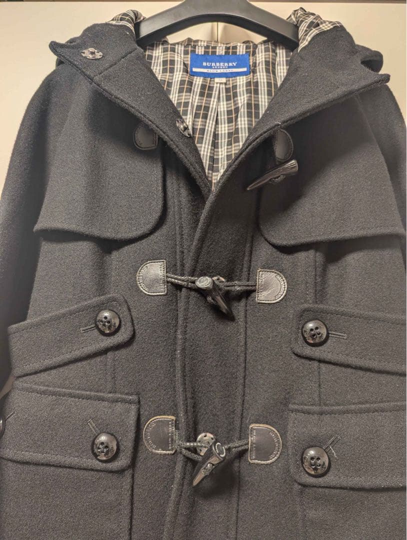 バーバリーブルーレーベル　ダッフルコート　黒　38