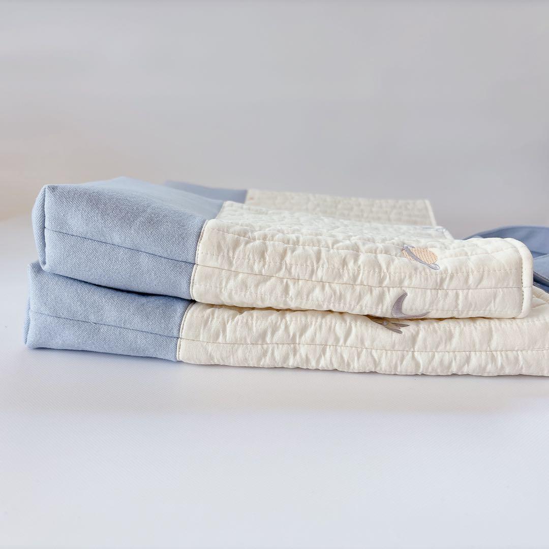 ヌビ　宇宙　惑星　レッスンバッグ　上履き袋　キルティング　キルト　デニム