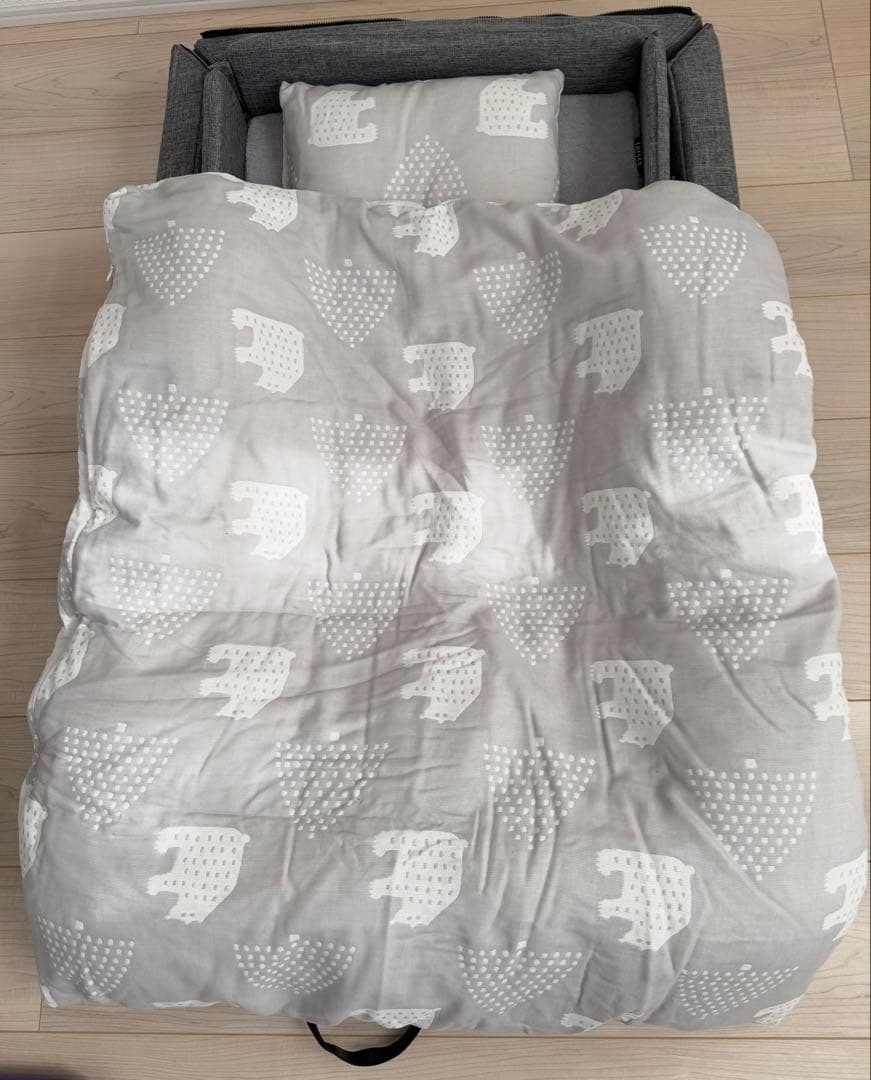 【美品】ファルスカ　コンパクトベッド　Free グレー