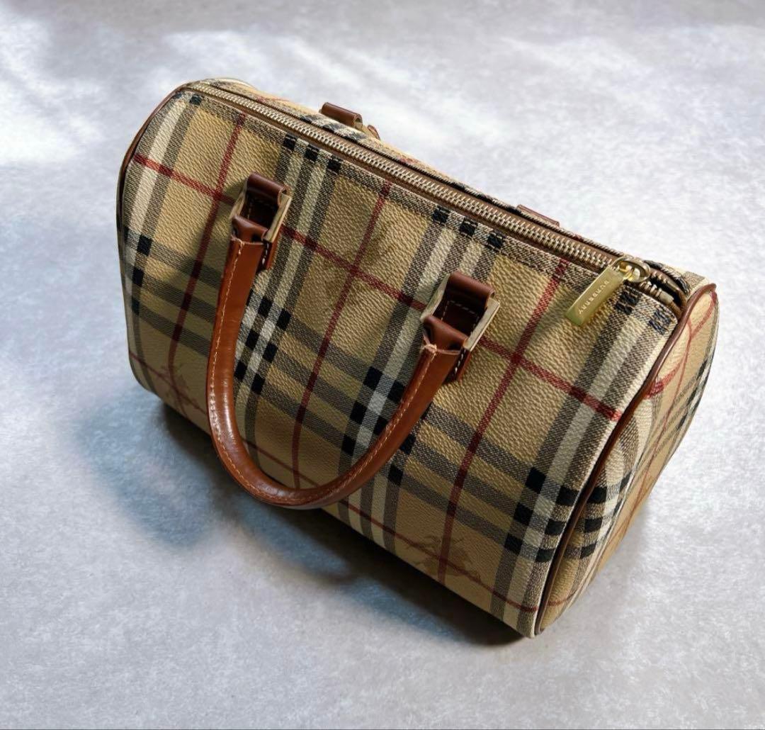 [極美品]バーバリーミニボストンパックノバチェックホース 大人　ファッション