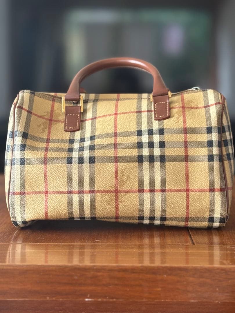 [極美品]バーバリーミニボストンパックノバチェックホース 大人　ファッション