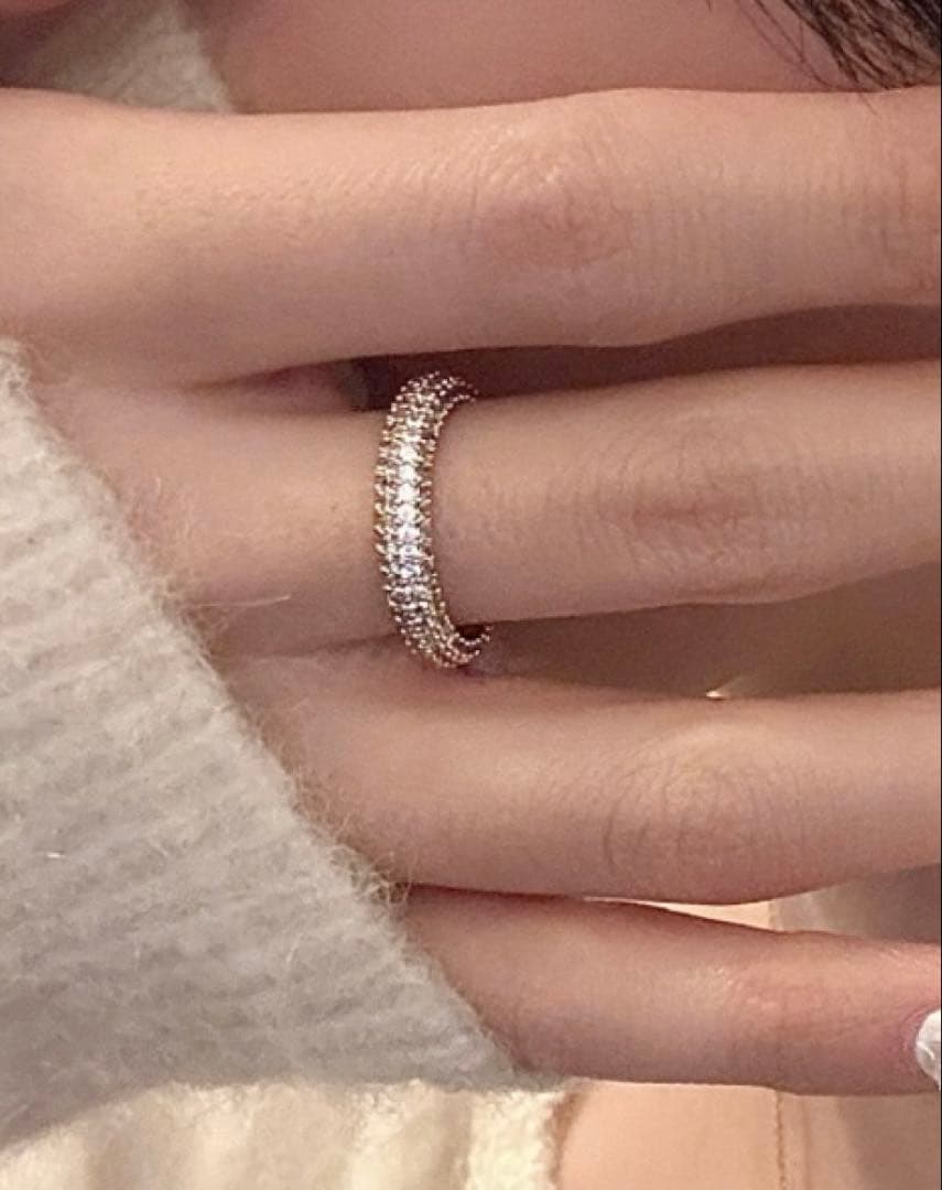 DANIEL WELLINGTON パヴェクリスタルリング13号ローズゴールド