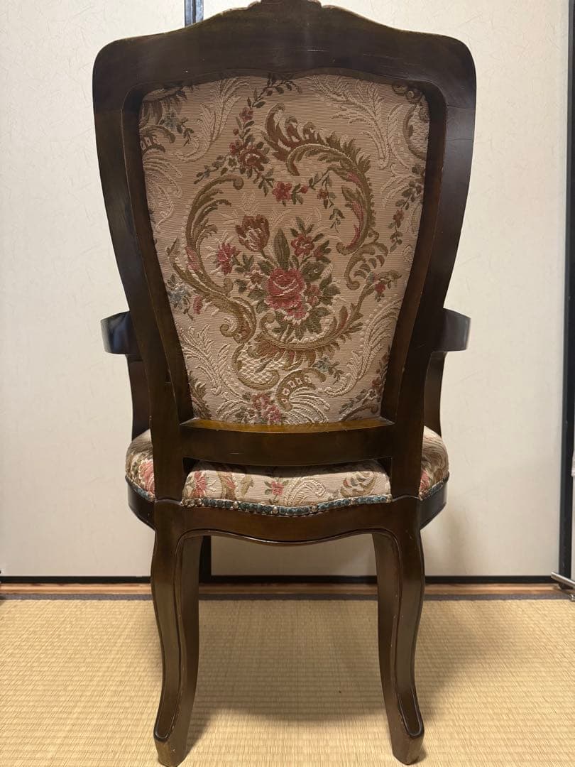 肘掛け アームチェア ゴブラン織 花柄 バラ ロココ調 猫脚 ヴィンテージ