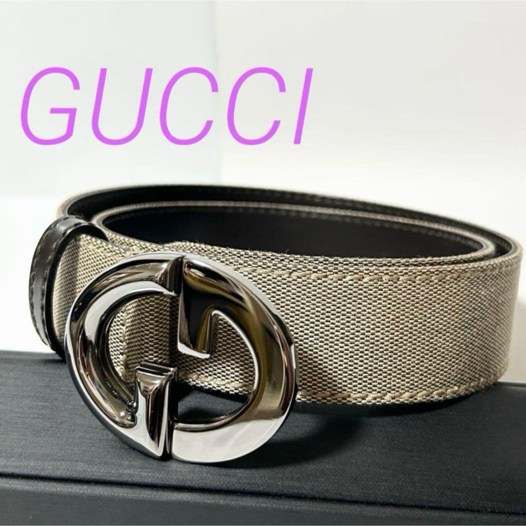 未使用 GUCCI グッチ ベルト ダブルG 106412・1766 キャンバス