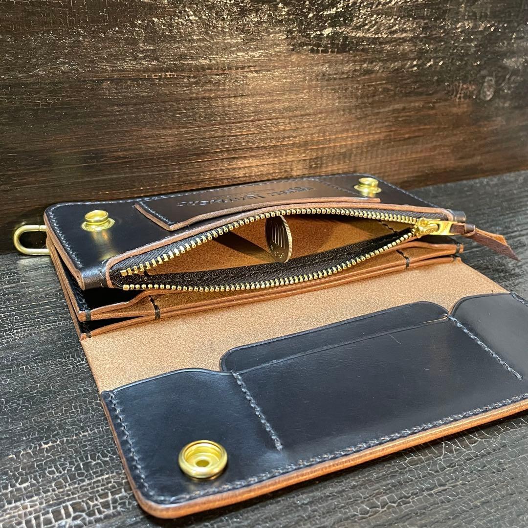 HORWEEN クロムエクセル セミロングトラッカーウォレット3層　42タロン