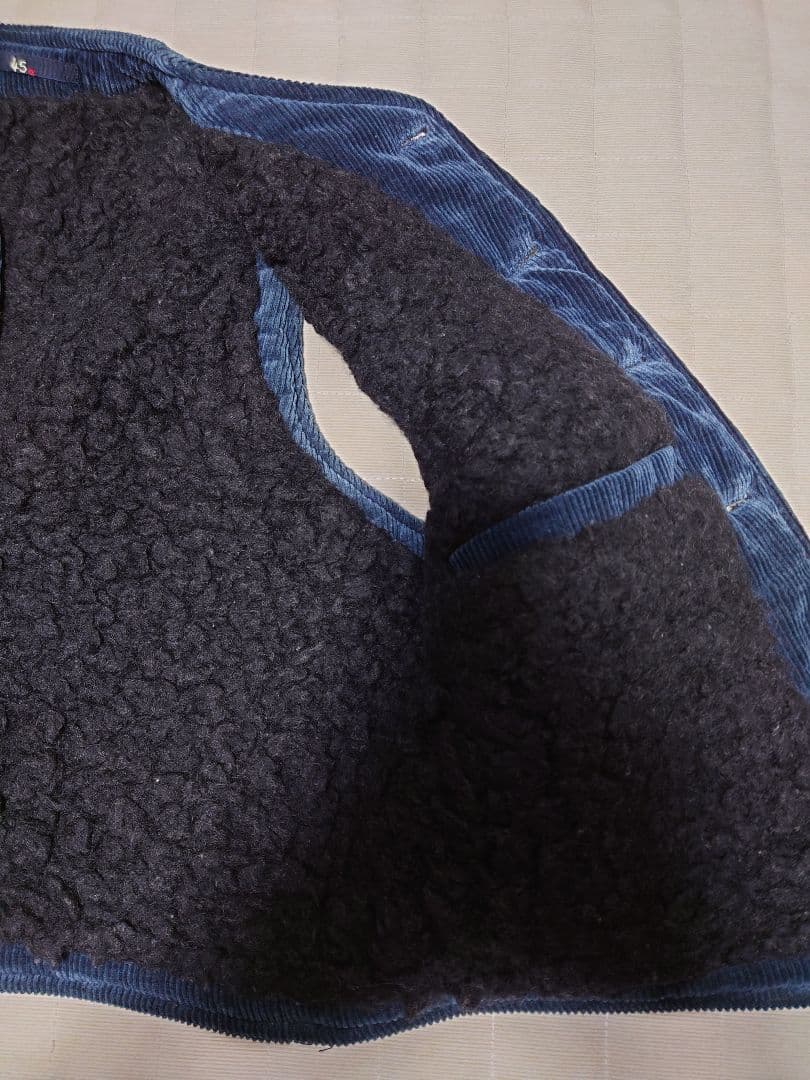 美品✨45RPM コーデュロイ ボア ベスト ネイビー ブラック 馬革使用 3