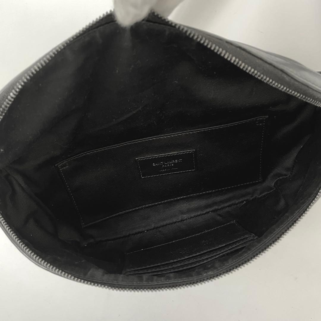 【未使用級】サンローラン ベルトバッグ ボディバッグ ナイロン ロゴプリント 黒