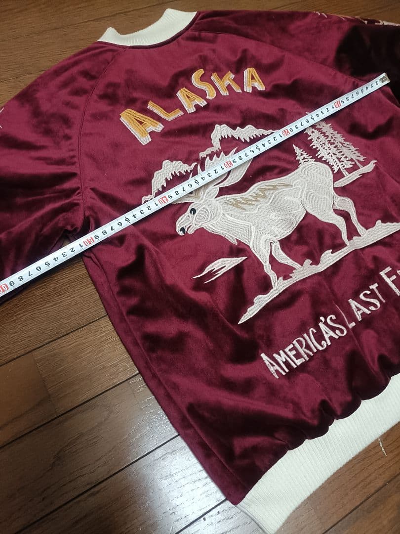 ヒューストン　別珍スカジャン　アラスカ　Lサイズ　ベロア　HOUSTON