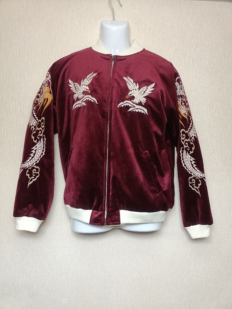 ヒューストン　別珍スカジャン　アラスカ　Lサイズ　ベロア　HOUSTON