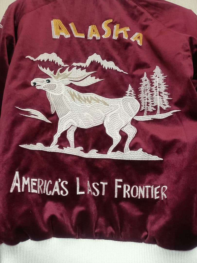 ヒューストン　別珍スカジャン　アラスカ　Lサイズ　ベロア　HOUSTON