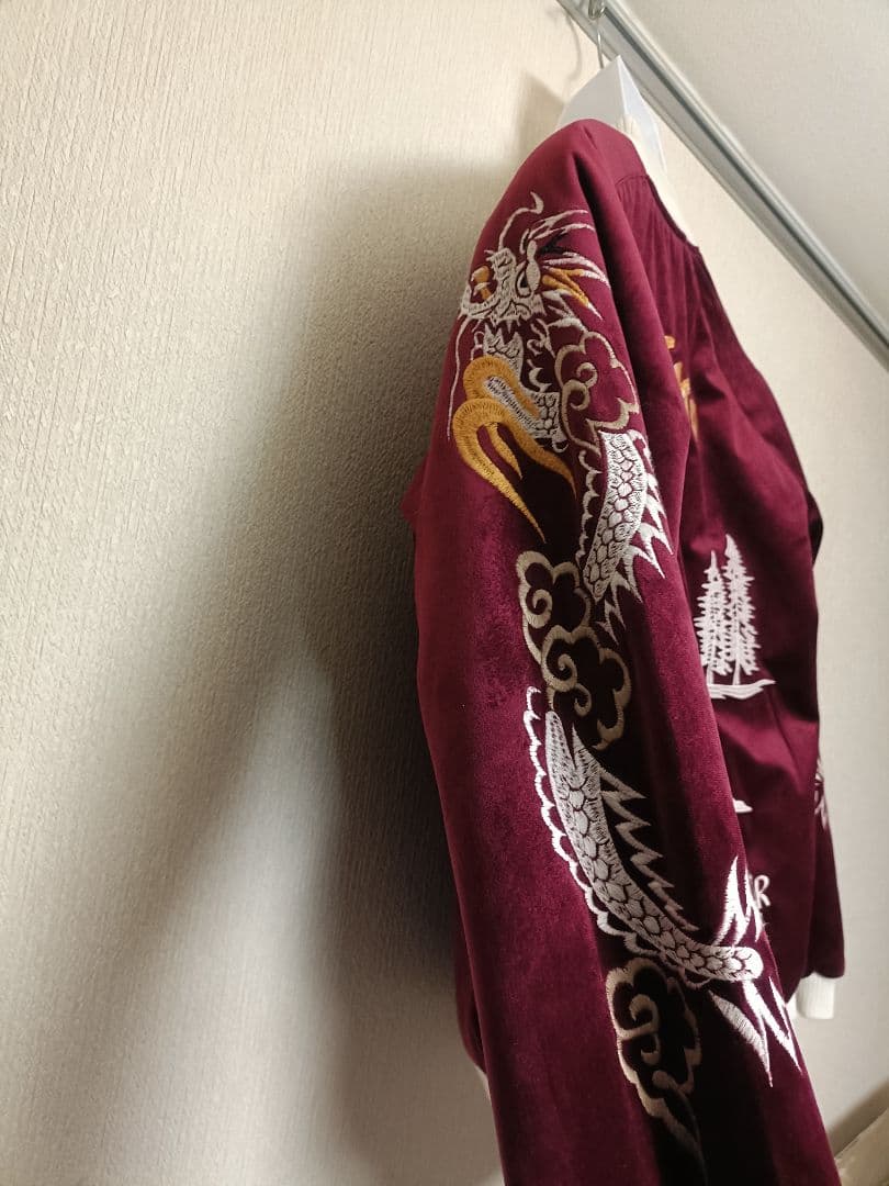 ヒューストン　別珍スカジャン　アラスカ　Lサイズ　ベロア　HOUSTON