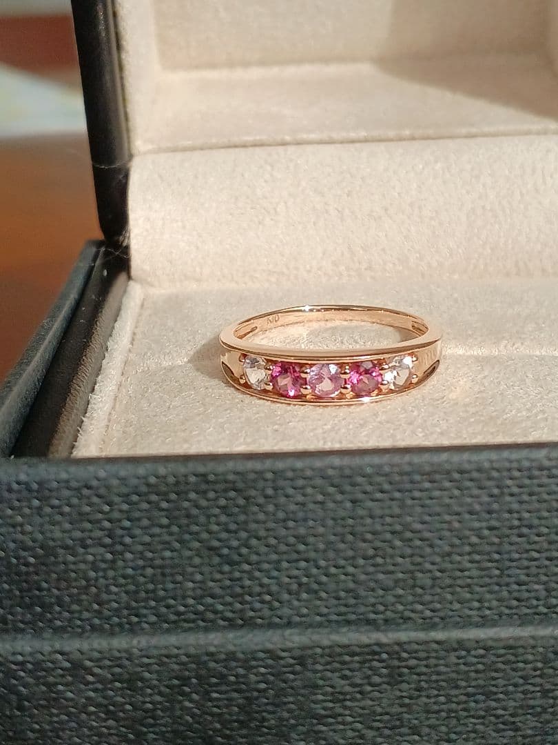 【Hako】ツツミ♡K10♡サファイア♡ガーネット♡モルガナイト♡証明書付