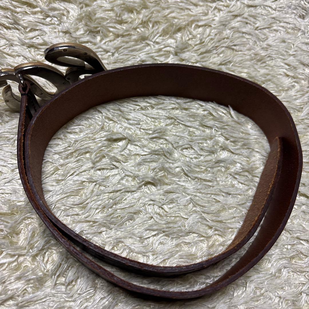 y2k 希少デザイン ドルチェ&ガッバーナ 本革レザー ベルト DG ロゴ