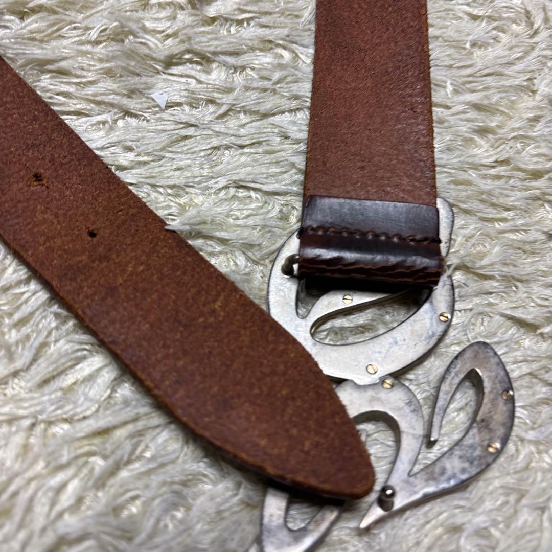 y2k 希少デザイン ドルチェ&ガッバーナ 本革レザー ベルト DG ロゴ