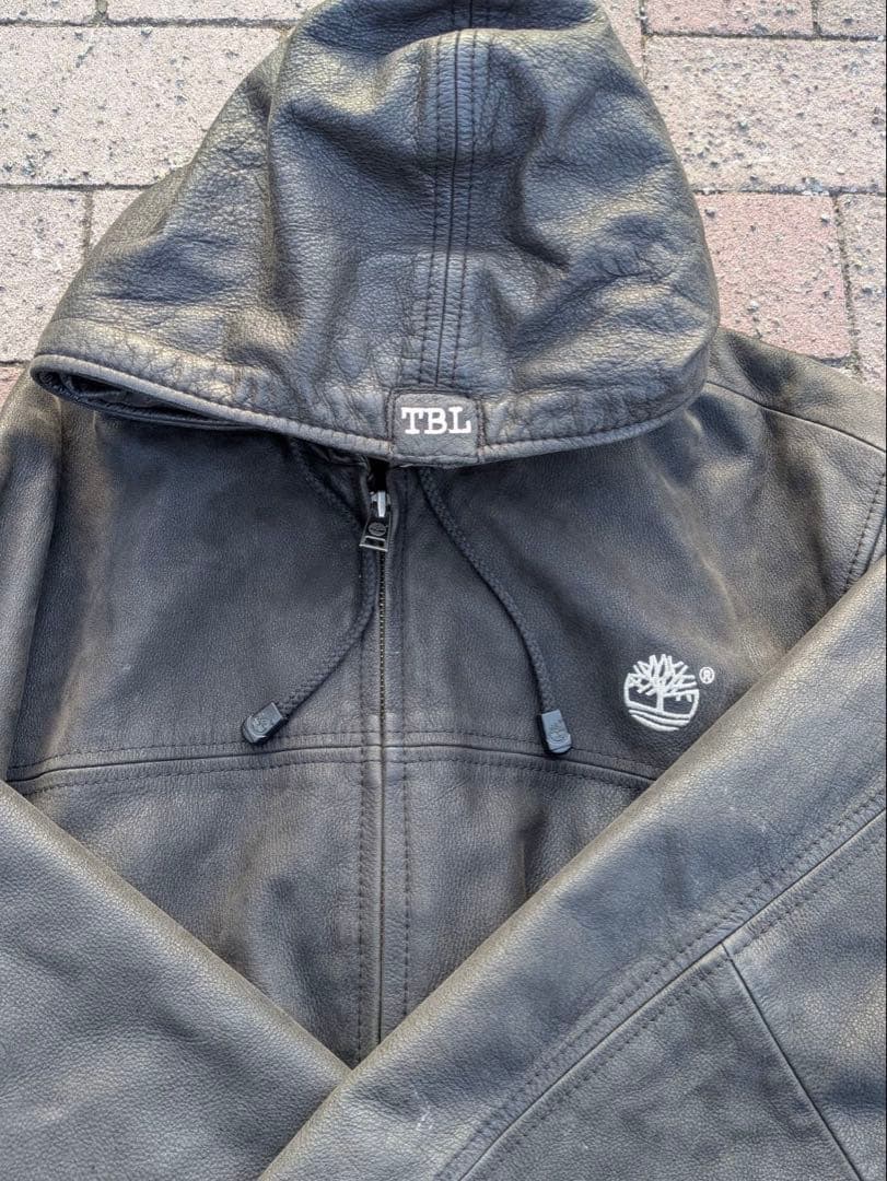 【超激レア】2003年製Timberland ブラック レザージャケット