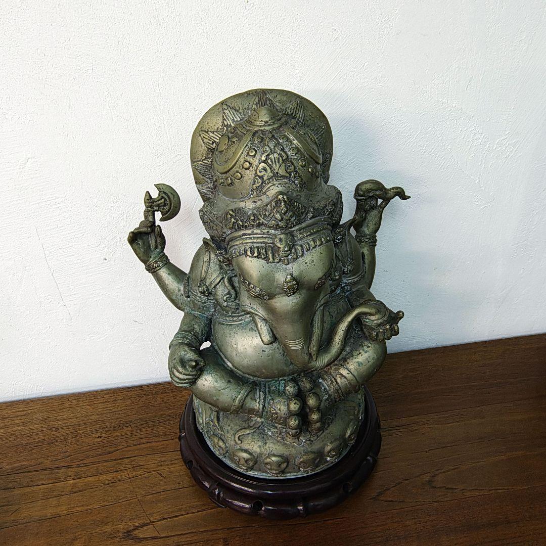 ガネーシャ 神像 仏像 台座付き H39.5cm