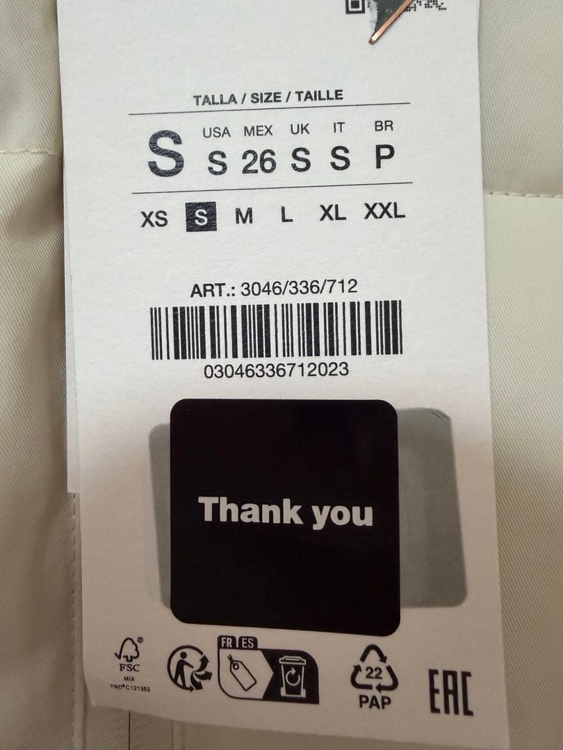 新品　ZARA フェイクシープスキンフード付き撥水ウィンドブレーカー