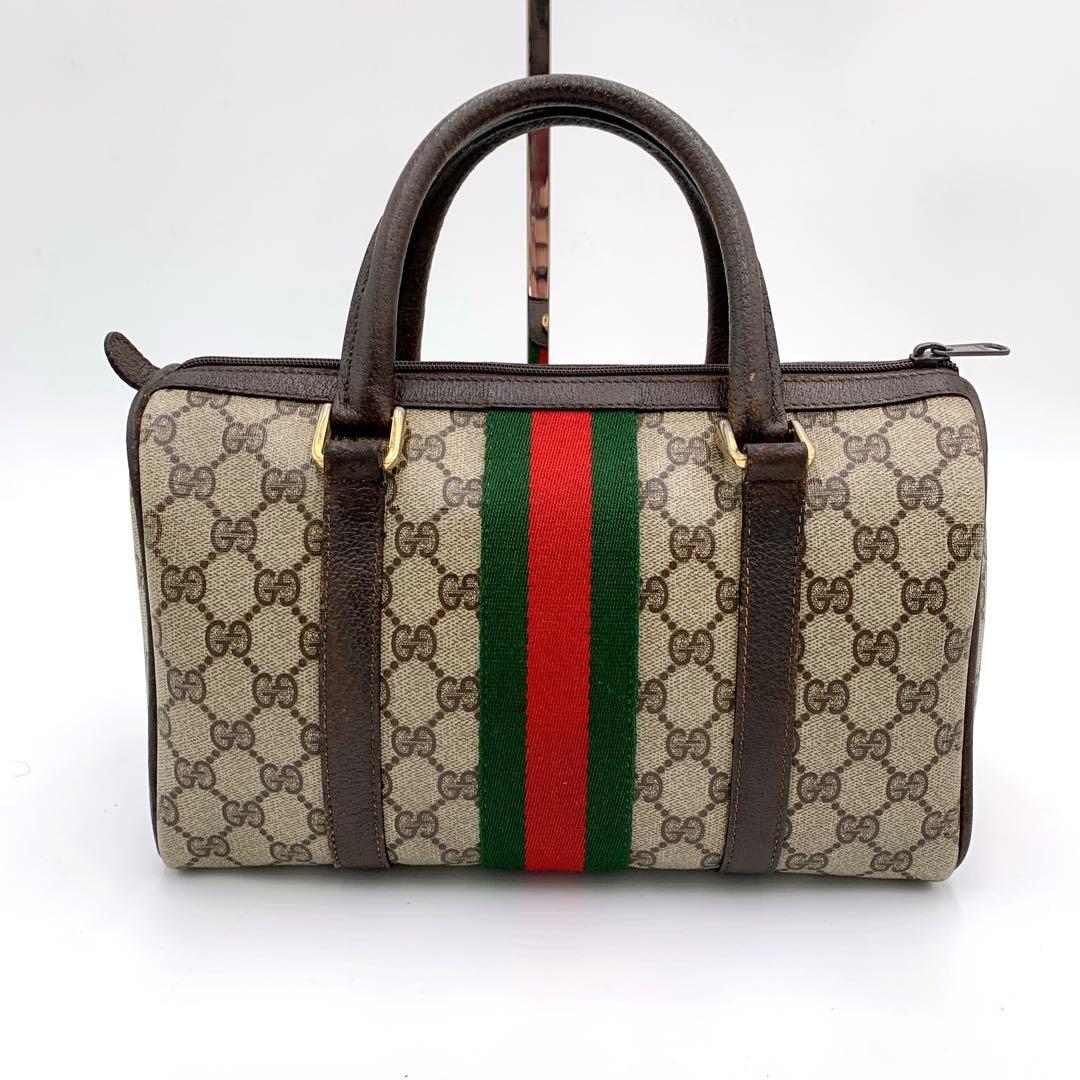 【美品✨】Gucci グッチ　GG柄　シェリーライン　ハンドバッグ　レザー