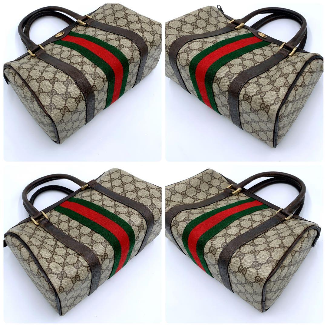 【美品✨】Gucci グッチ　GG柄　シェリーライン　ハンドバッグ　レザー
