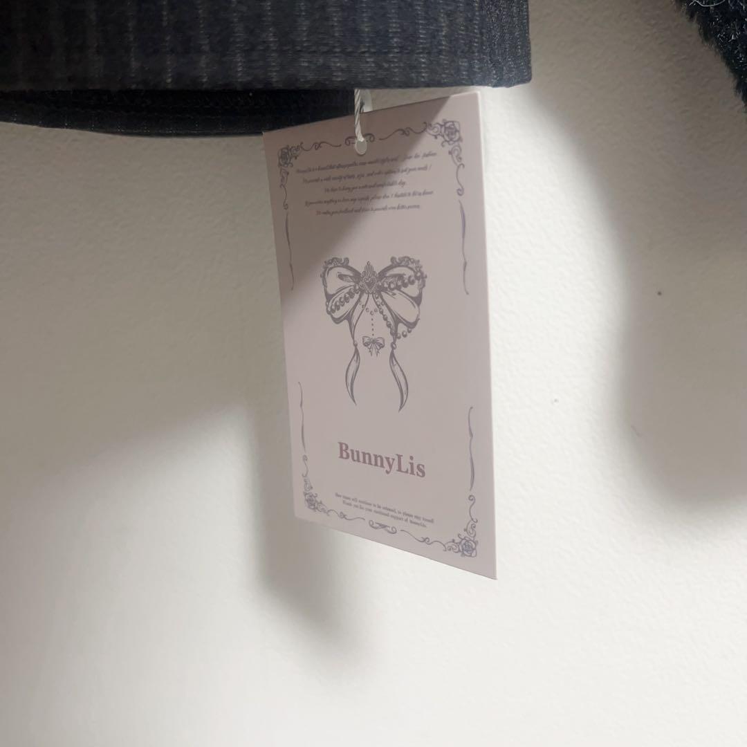 BunnyLis ふわもこボレロ×ストライプミニワンピセット ブラック S