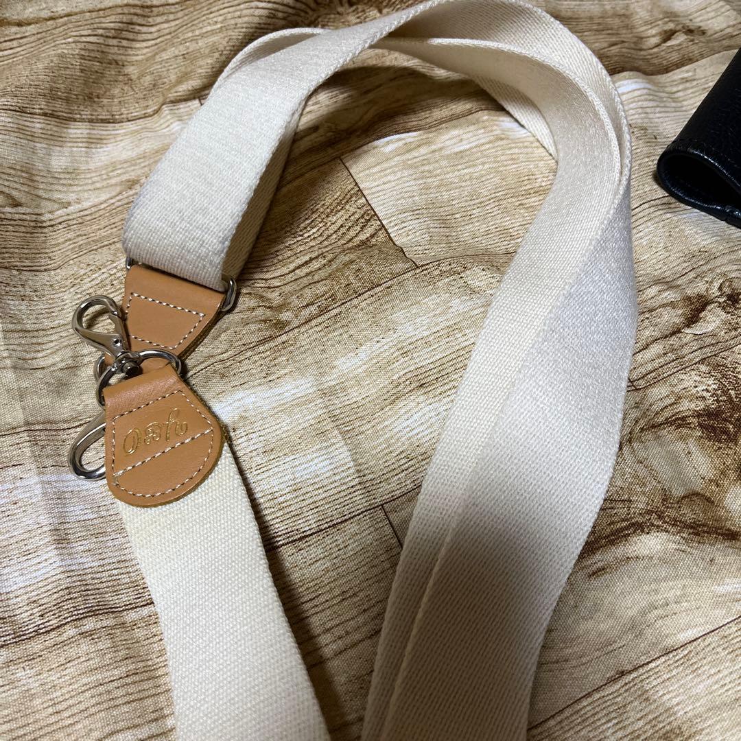 正規品ヤングアンドオルセン牛革ブラック＋キャンバス2wayストラップ付 中古良好