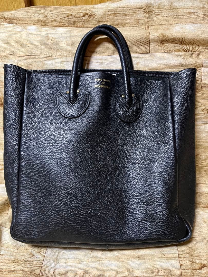 正規品ヤングアンドオルセン牛革ブラック＋キャンバス2wayストラップ付 中古良好