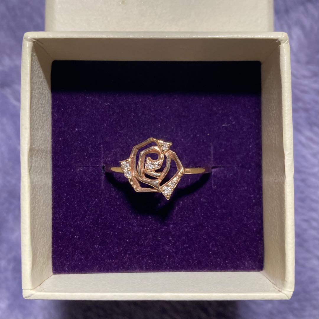 agete k10 透かし薔薇リング