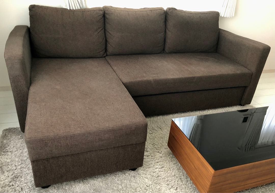 【取扱説明書あり】ニトリ カウチソファベッド ノアーク ブラウン L字