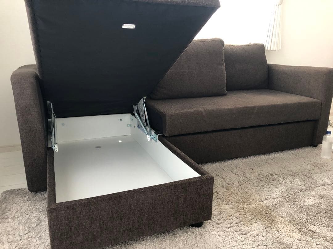 【取扱説明書あり】ニトリ カウチソファベッド ノアーク ブラウン L字