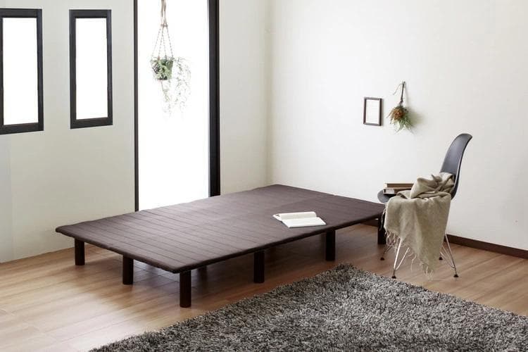 ⑥シングルベッド レクフィビター ボトムベッド ロール式 ブラウン すのこベッド