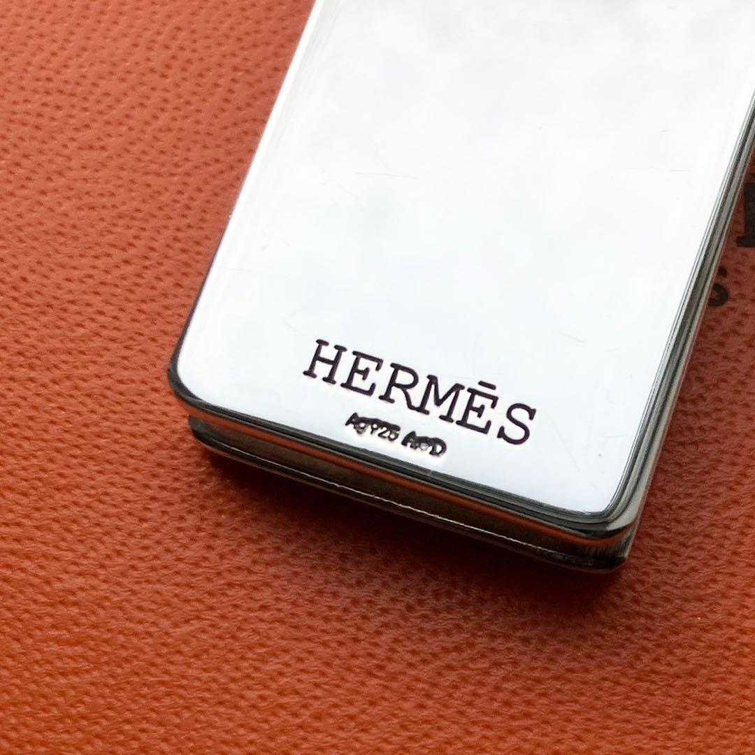 美品 HERMES エルメス マネークリップ シルバー925 エヴリン 箱付き
