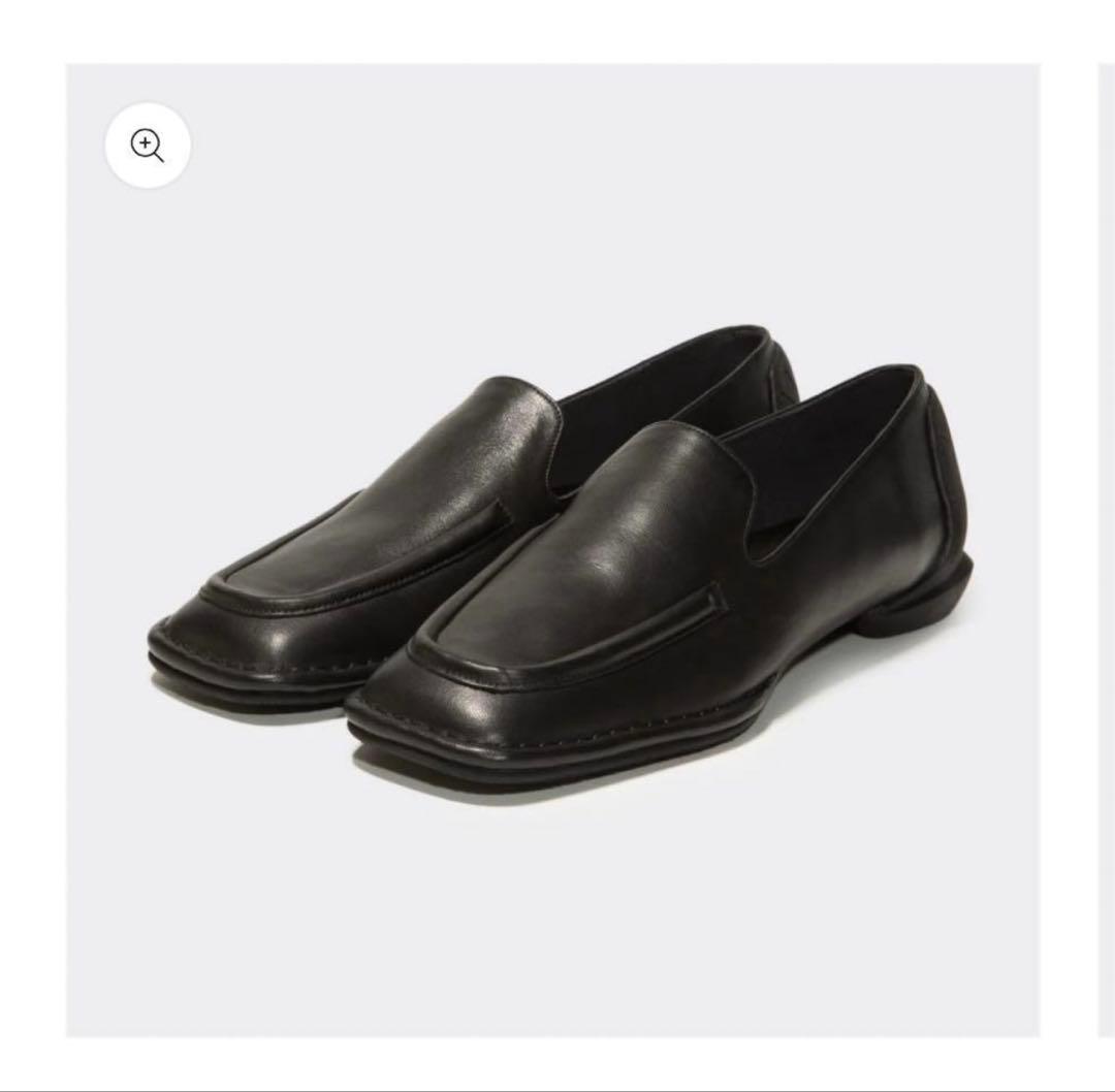 SHISEI シーセイ　SQUARE LOAFERS BLACK 36