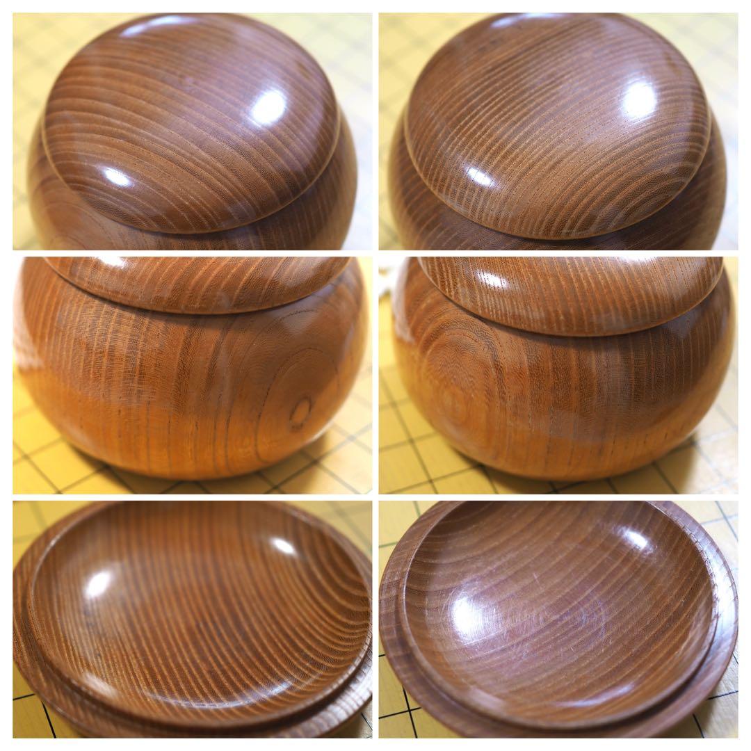 囲碁セット 碁盤(約4.5寸) 蛤碁石(184個) 那智黒(184個) 碁笥