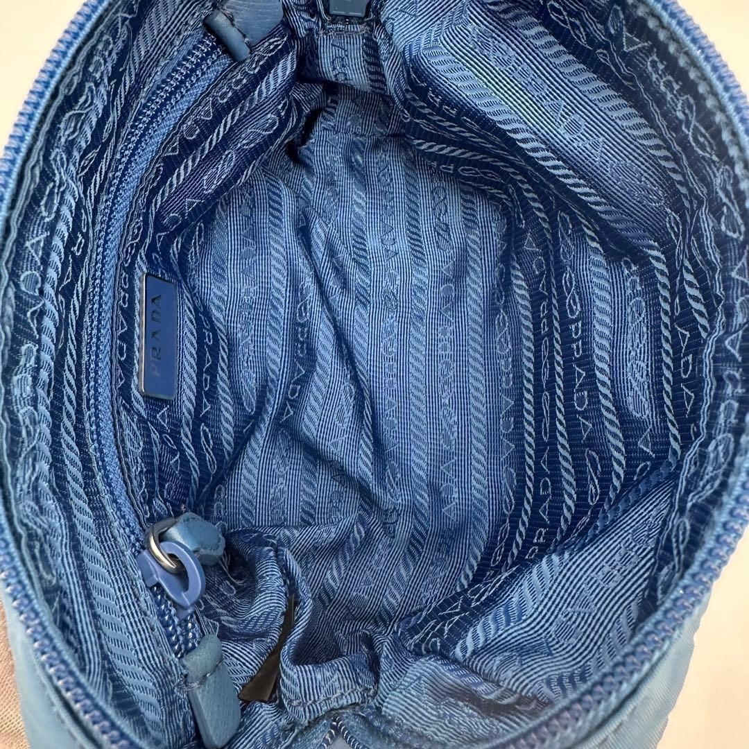 PRADA プラダ テスート ナイロン ポーチ 青 ダークブルー 三角ロゴ